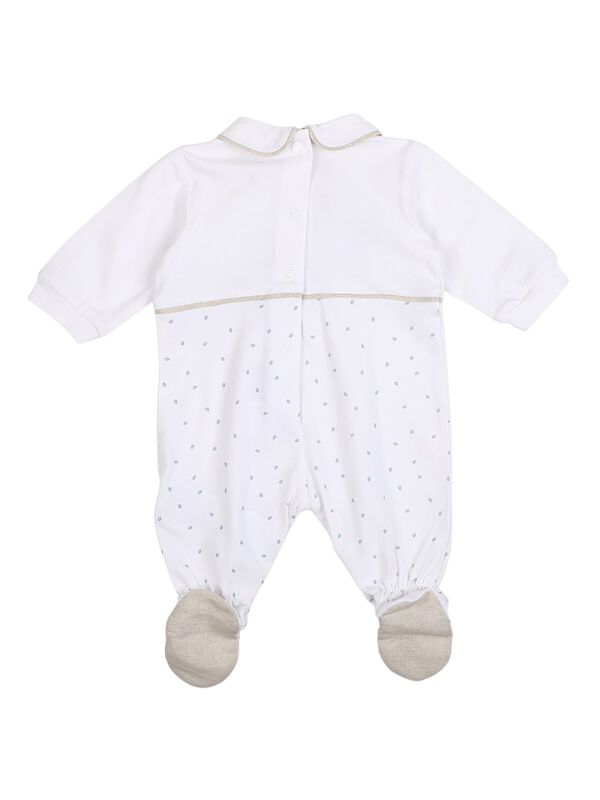 Infants White Leg Opening Baby Suit image number 1